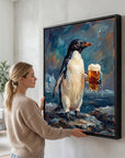 Penguin Drinking Beer