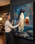 Penguin Drinking Beer
