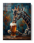 Giraffe Drinking Beer