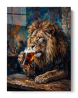 Lion Drinking Beer