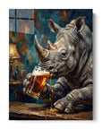 Rhino Drinking Beer