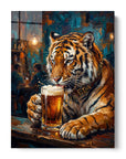 Tiger Drinking Beer