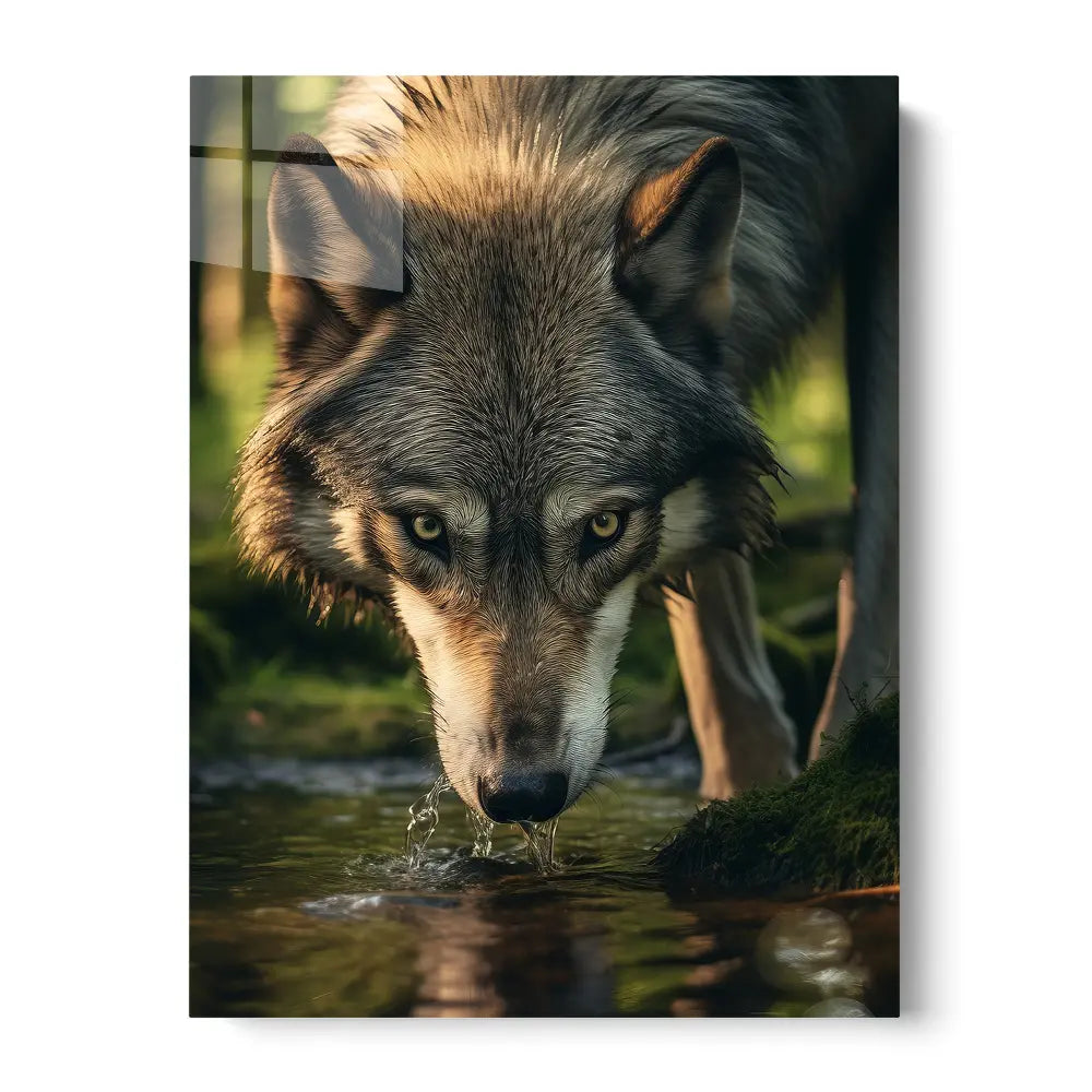 Wolf Drinking Water