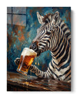 Zebra Drinking Beer