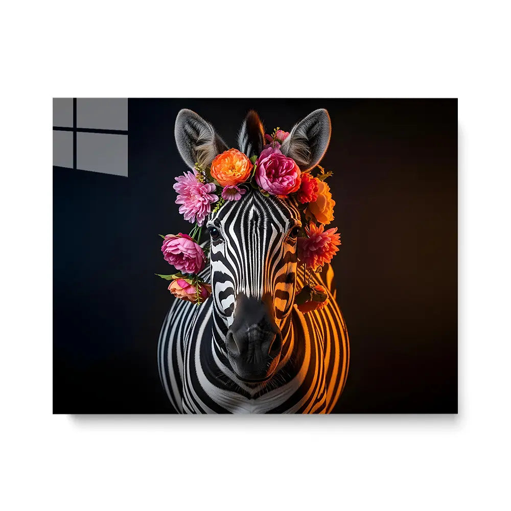 Zebra Flowers Wreath