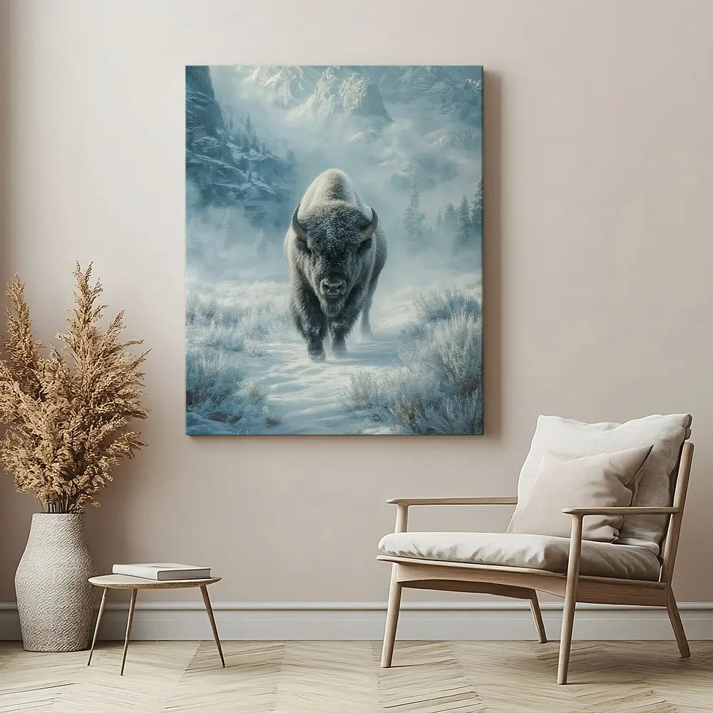 Bison In The Snow