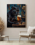 Black Panther Drinking Beer