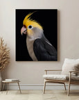 Cockatiel Black Portrait