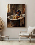 Dog In Bath Chilling