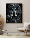 Great Grey Owl Black Portrait
