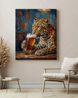 Leopard Drinking Beer