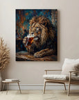 Lion Drinking Beer