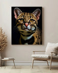 Ocelot Black Portrait