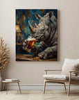 Rhino Drinking Beer