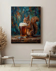 Squirrel Drinking Beer