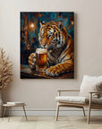Tiger Drinking Beer