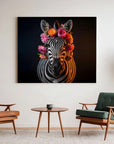 Zebra Flowers Wreath