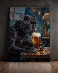 Black Panther Drinking Beer