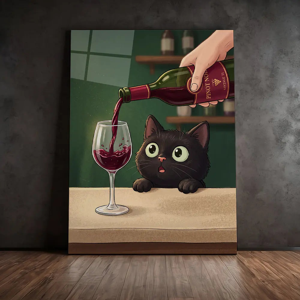 Cat Watching Wine