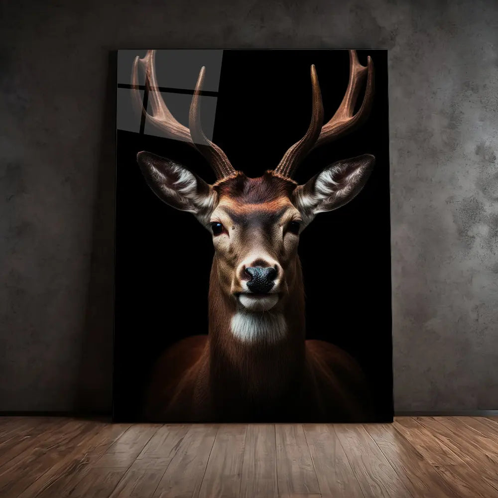 Deer Black Portrait