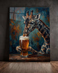 Giraffe Drinking Beer