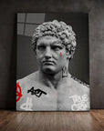 Greek Vandalism Statue