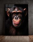 Happy Chimpanzee Black Portrait