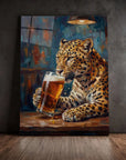 Leopard Drinking Beer