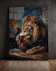 Lion Drinking Beer