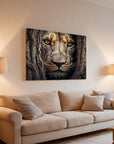 Lion Hiding Tree Horizontal