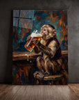 Monkey Drinking Beer