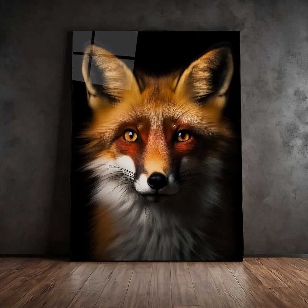 Red Fox Black Portrait