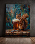 Squirrel Drinking Beer
