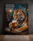 Tiger Drinking Beer