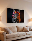 Zebra Flowers Wreath