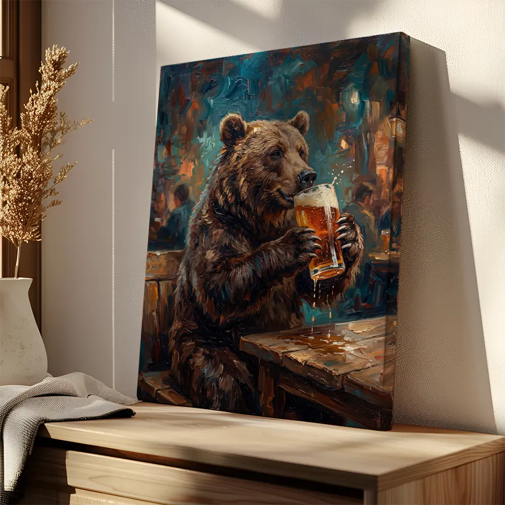 Bear Drinking Beer