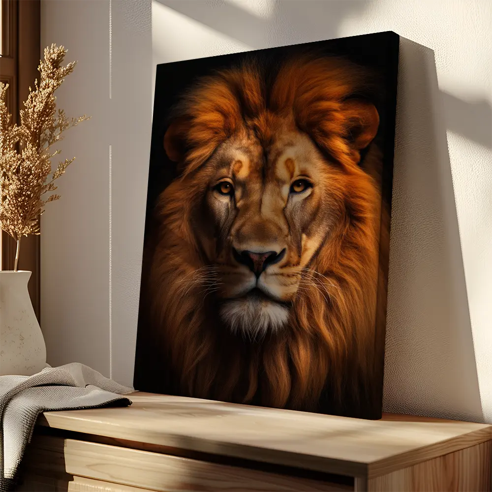 Beautiful Lion Black Portrait