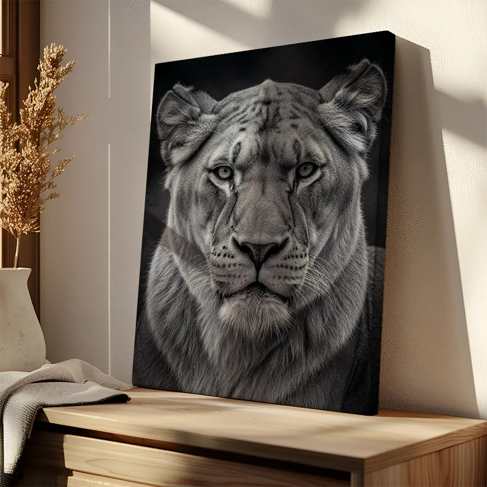 Black And White Lioness