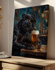 Black Panther Drinking Beer