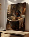 Dog In Bath Chilling