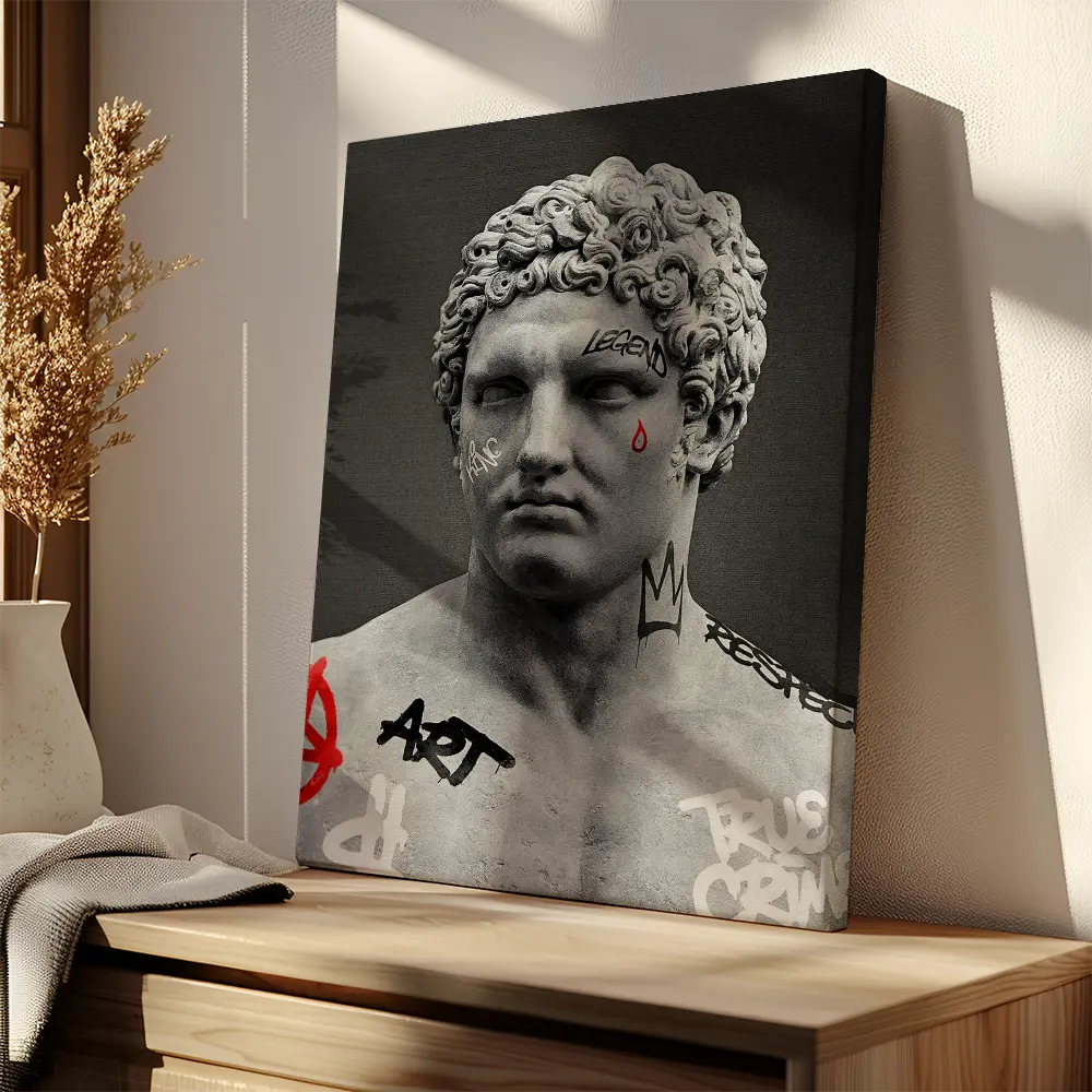 Greek Vandalism Statue