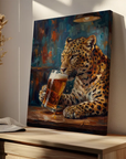 Leopard Drinking Beer