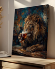 Lion Drinking Beer