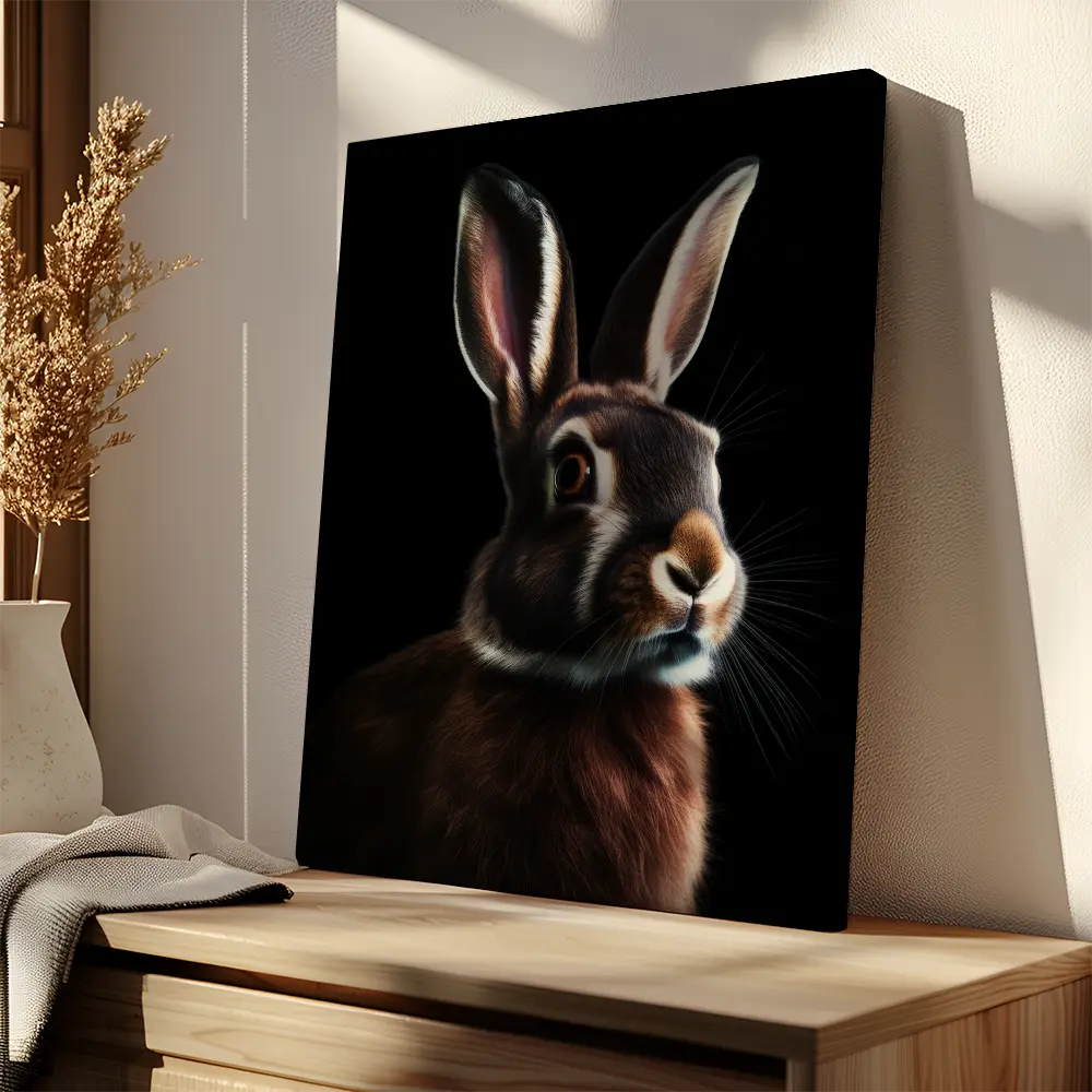Rabbit Black Portrait
