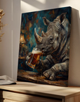 Rhino Drinking Beer