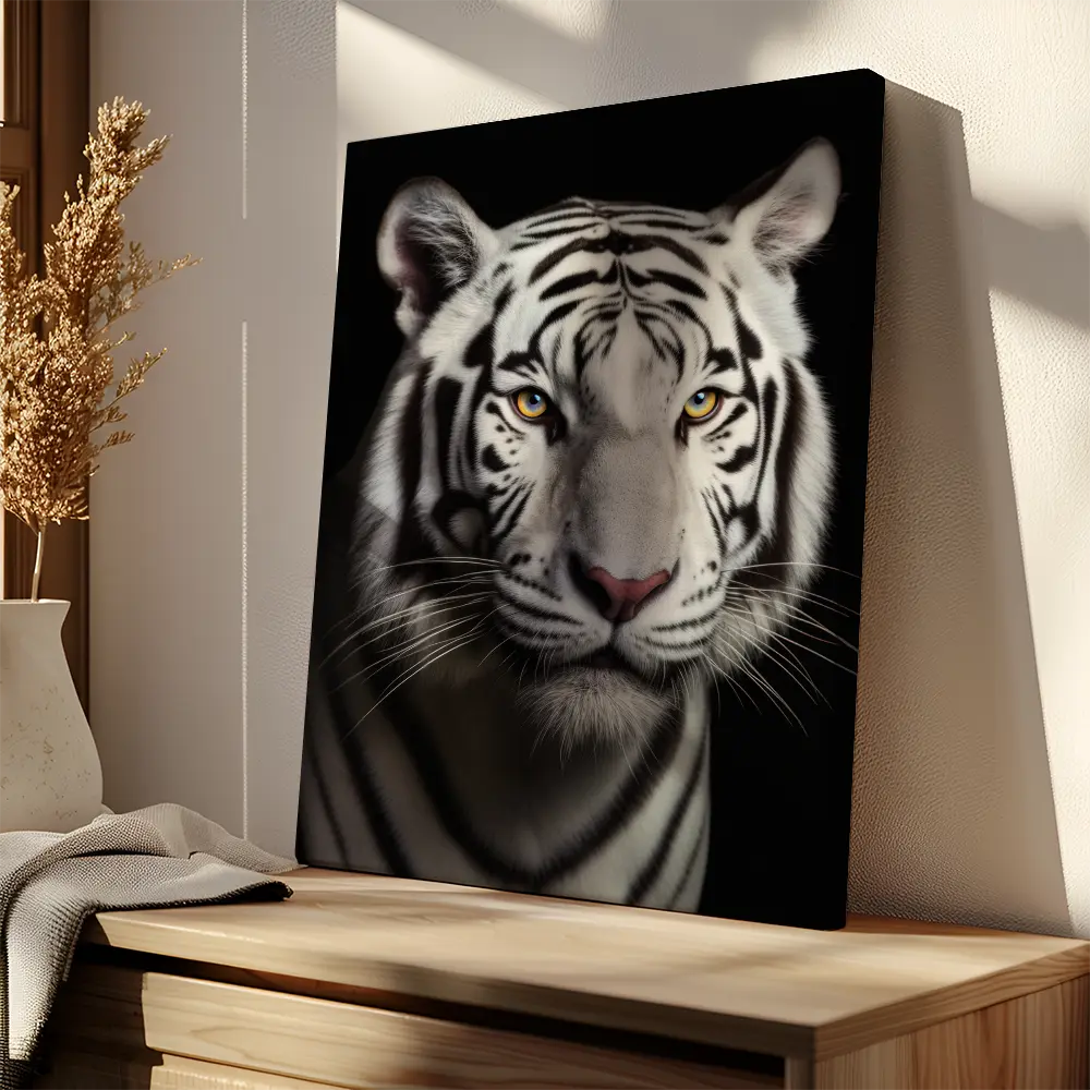 White Tiger Black Portrait