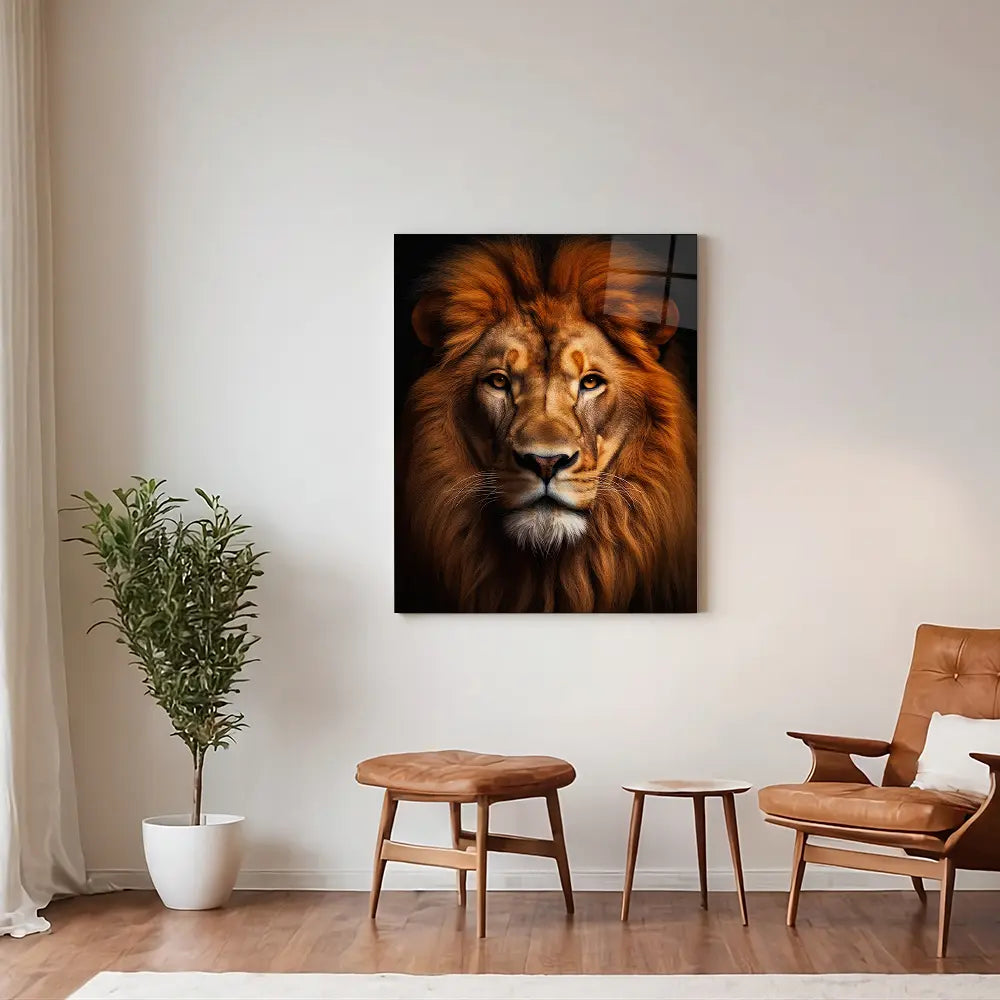 Beautiful Lion Black Portrait