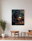 Black Panther Drinking Beer