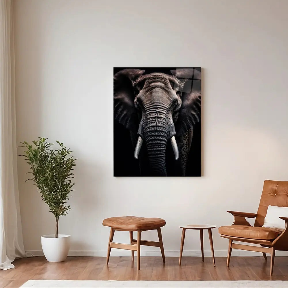 Elephant Black Portrait