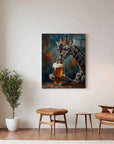 Giraffe Drinking Beer